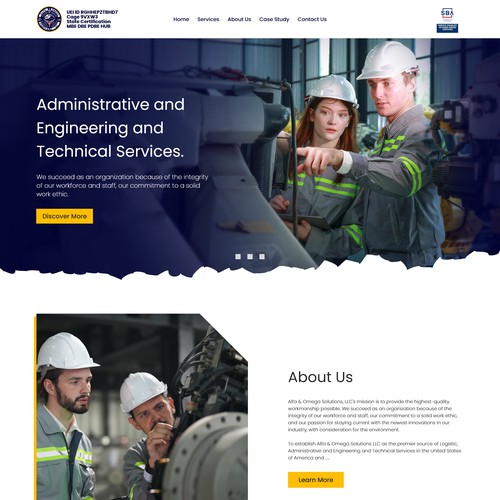 Landing page design for an engineering platform.