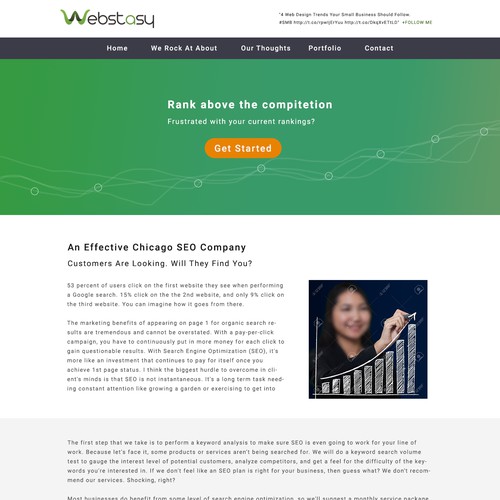 Landing page for Webstasy