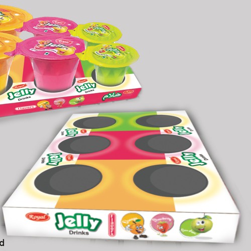 Royal Cup Jelly Drinks Tray Box Design