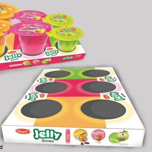 Royal Cup Jelly Drinks Tray Box Design