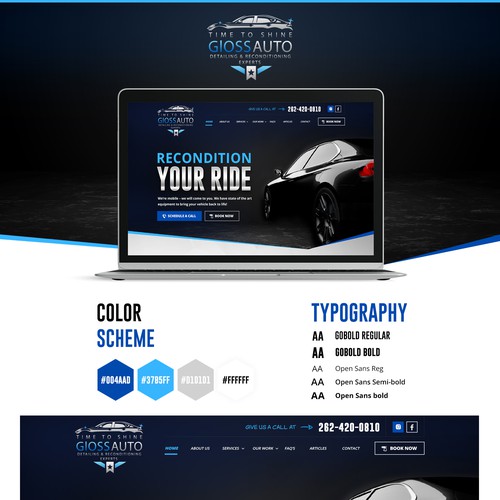 Website and/or landing page for mobile detailing service (also inshop services)