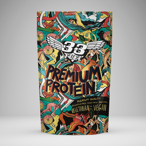 Sports Foods Pouch Design and Illustration