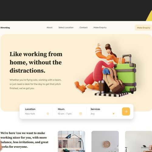 Hiworking homepage design