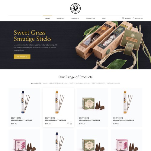 Product selling homepage