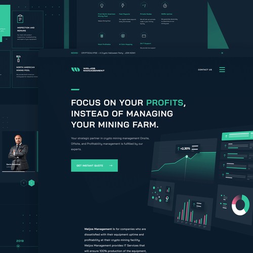 Crypto Mining Management Landing Page