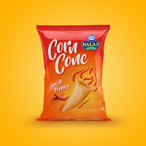 Package design for corn cone snacks
