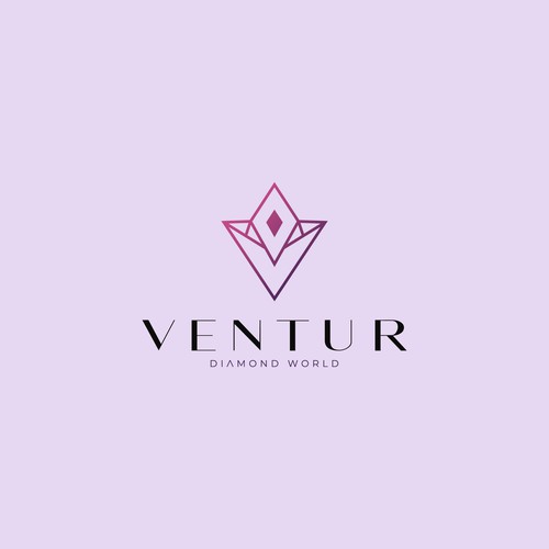 'V E N T U R'  Diamond World Logo Design
