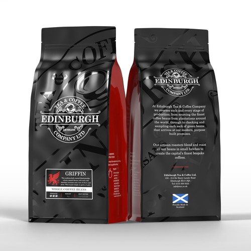 Coffee Pouch Packaging Design for Edinburgh Coffee Co