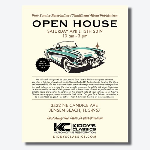 Custom Car Shop Open House Flyer