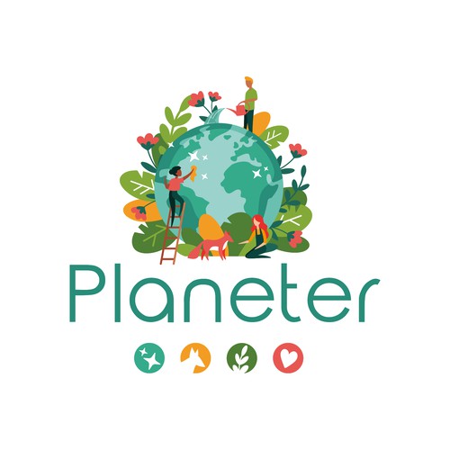 Eco-Pop logo for an ecologically committed society - Planeter