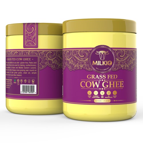 Grass Fed Cow Ghee Super Food Label