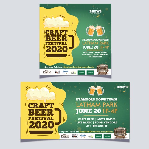 Artistic modern poster design for Brew on Bedford