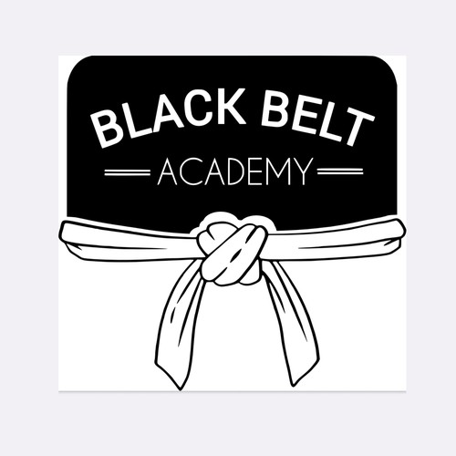 Black belt academy logo design 