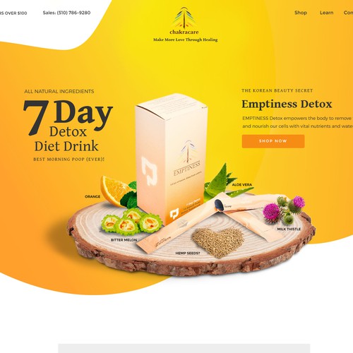 Website concept for Detox drink