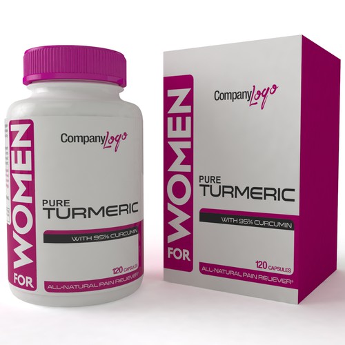 Create a bold, feminine label design for a women's supplement line
