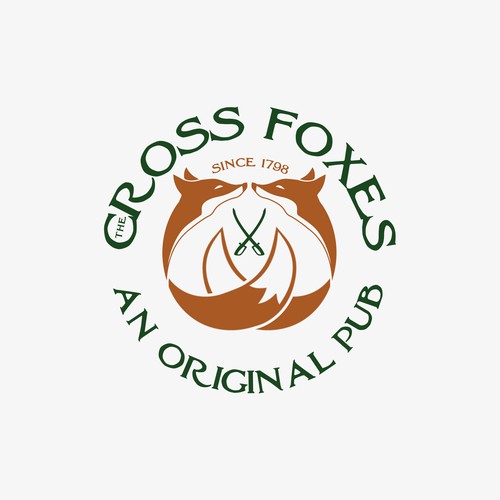 Cross Foxes - Logo for an 18th century pub in Wales