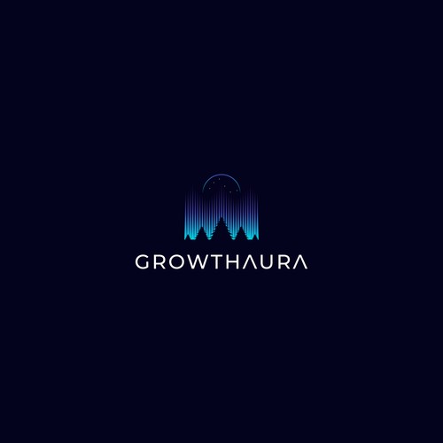 Enchanting Northern Lights Logo Design with Pine Tree for a Nighttime Theme