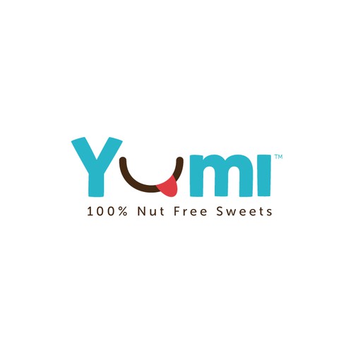 Create a fun, colorful kid-friendly design for Yumi Sweets, 100% Peanut & Tree Nut Free