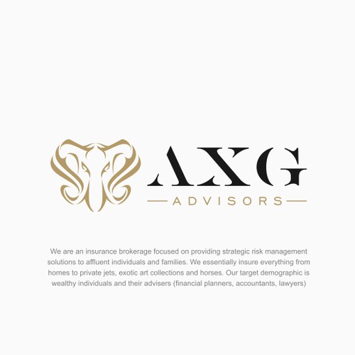 Abstract elegant elephat design for AXG advisors