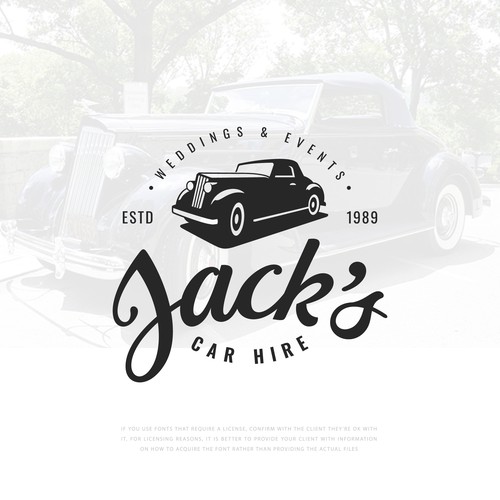 A vintage logo concept for Jack's Car Hire