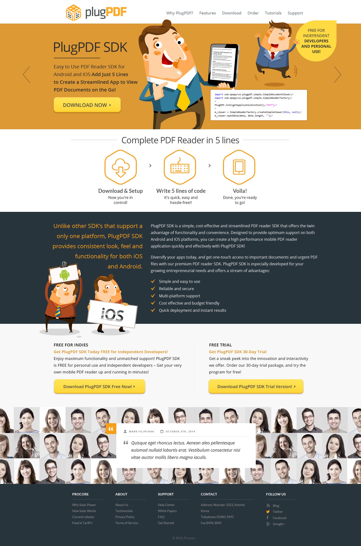 Create a professional looking web site for a mobile SDK software