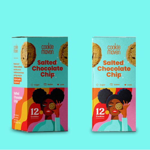 Vibrant, Modern and Colourful Chocolate Chips Packaging Design