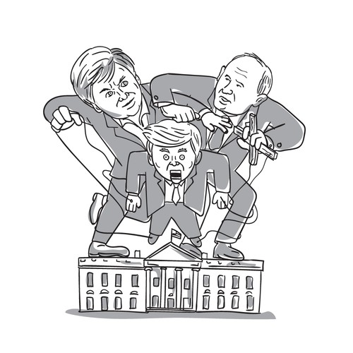 T-Shirt Design: Steve Bannon & Putin as Puppet Masters over Trump