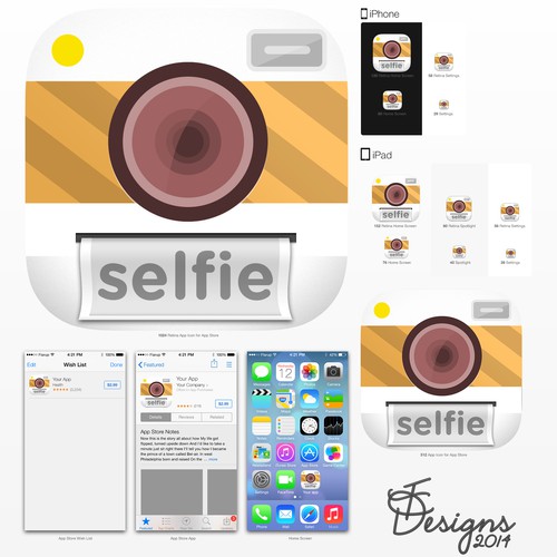 Create an app icon for the perfect selfie camera app