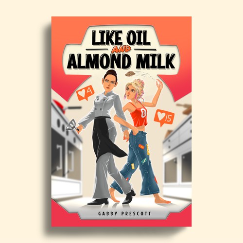 Romance Comedy Book Cover Illustration