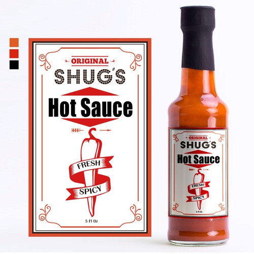 Shug's Bagels - Hot Sauce Bottle Label