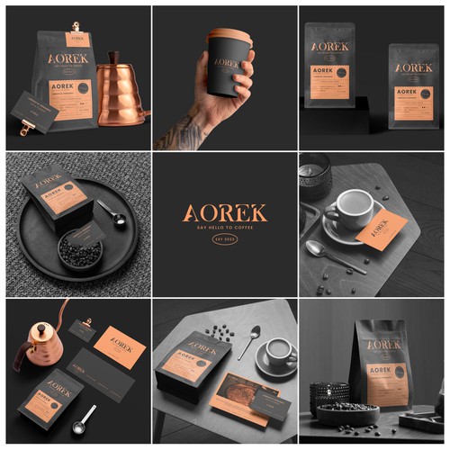 Aorek coffee logo design 