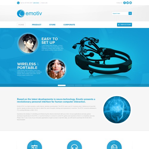 Redesign website for International Award Winning EEG system