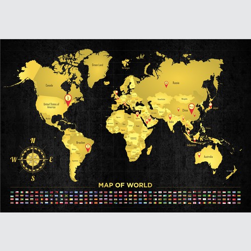 Infographic Map of World