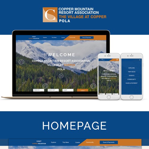 Website concept for a Mountain Resort