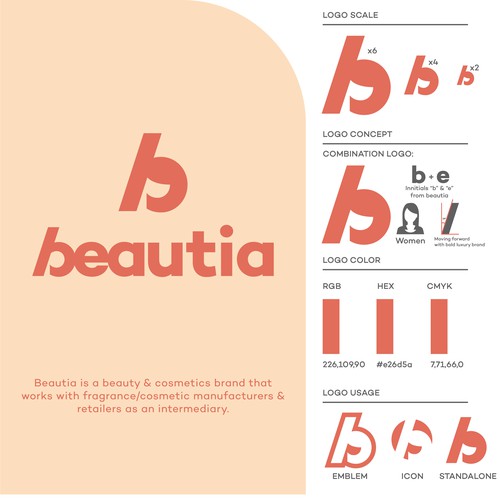 Bold logo concept for beautia cosmetic
