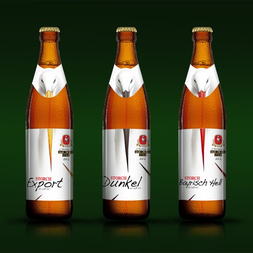 New labels for an old traditional brewery in Germany called Storchenbräu. 
