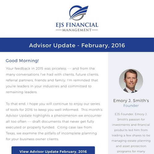 Email Design For EJS Financial