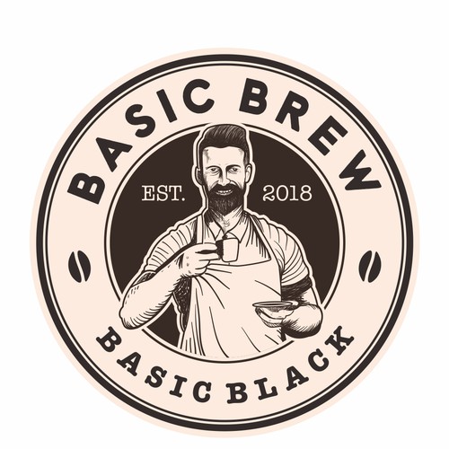 Classic logo concept for Basic Brew