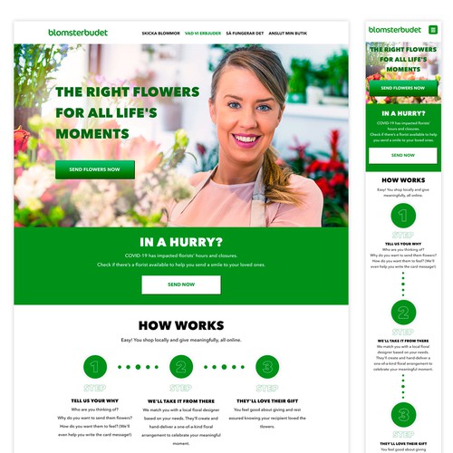 Landing Page for Flower Delivery Service