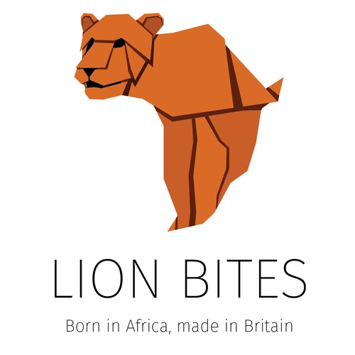 logo for new african snacks, lion bites