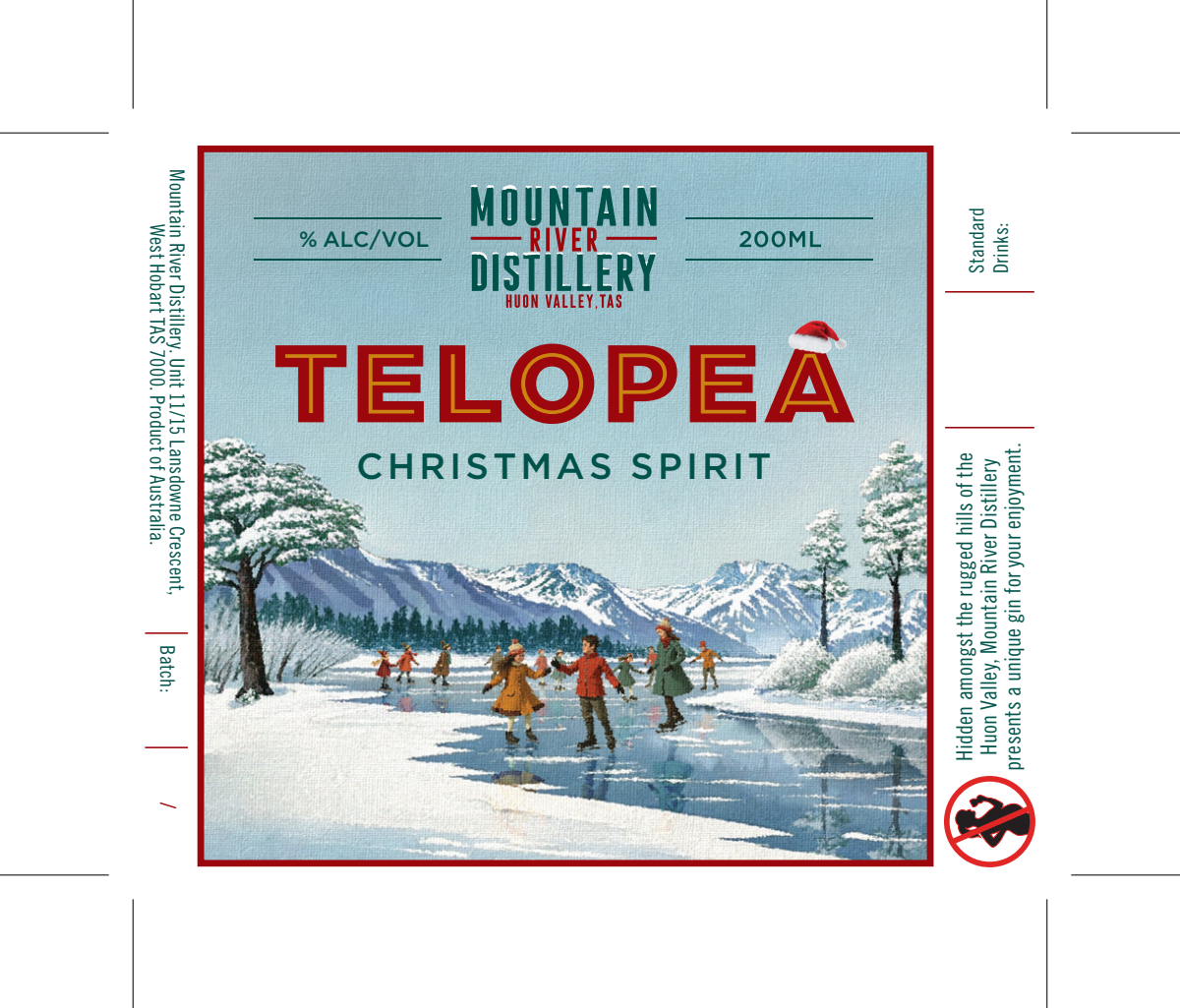 Christmas logo for Mountain River Distillery