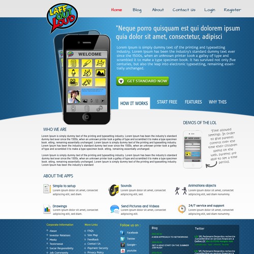 Help Laff Out Loud Application with a new website design