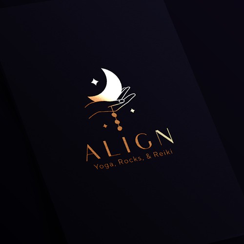 A spiritually oriented elegant and mystical logo design concept for a place which offers yoga classes, sound healing, reiki & therapeutic massage in addition to a metaphysical shop