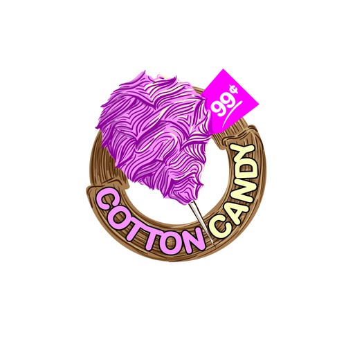 Cotton Candy Sticker Illustration
