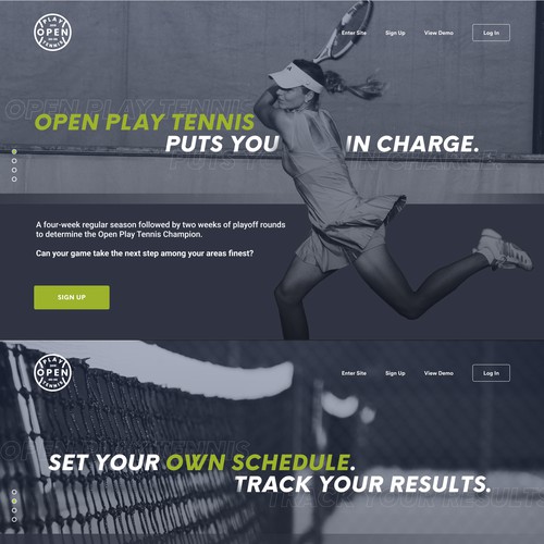 Open Play Tennis Slideshow landing page