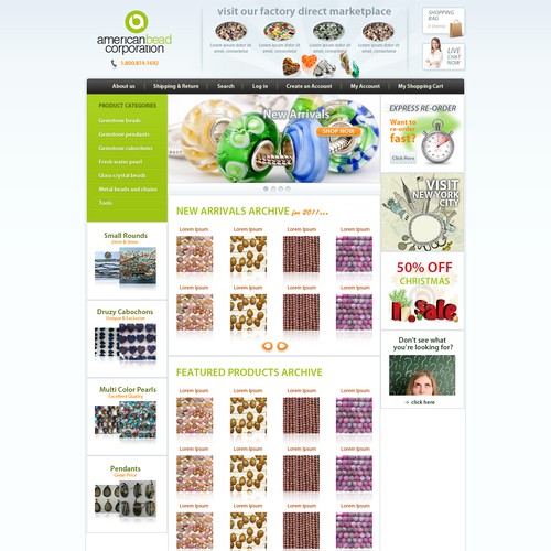 Website Design for American Bead Corporation