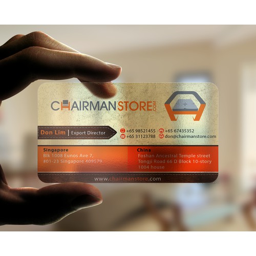 Create Best Online B 2 B Furniture Chairman Store  Business Card