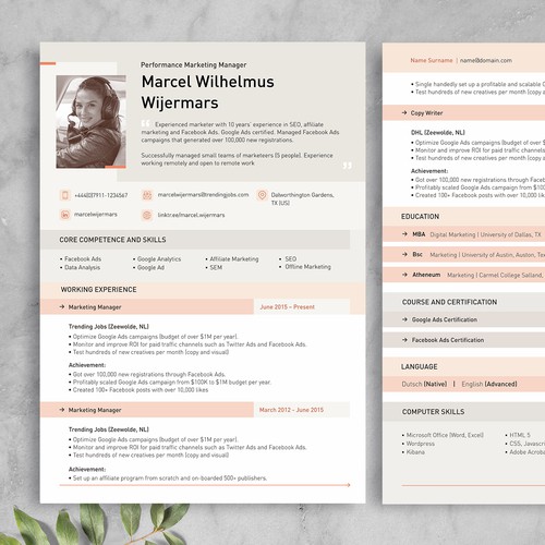 Vibrant resume Design 