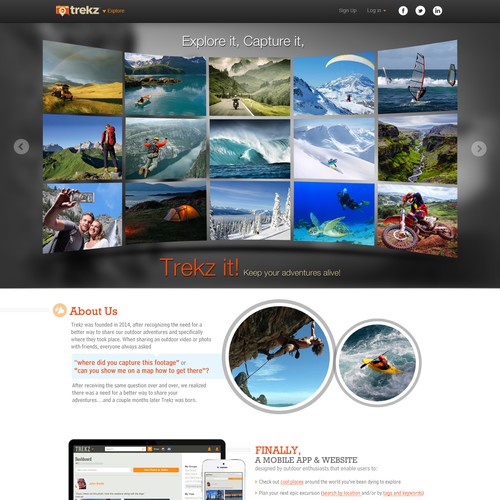 **Guaranteed $** Rework ABOUT US page for HOT new outdoor focused mobile app & website - TREKZ!