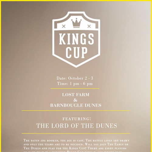 Create the next design for THE KINGS CUP